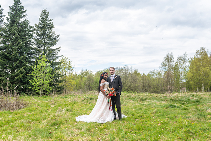 Couple portraits in the grounds of Oak Tree of Peover
